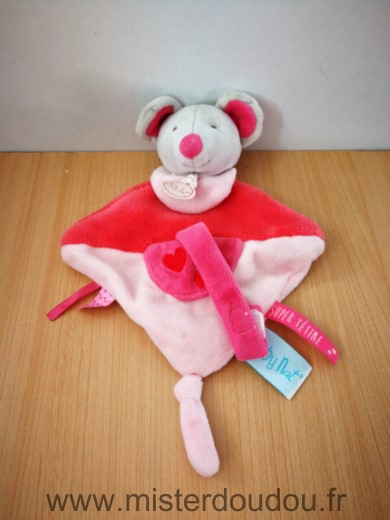 Baby nat Souris Rose coeur attache tetine - Très bon état