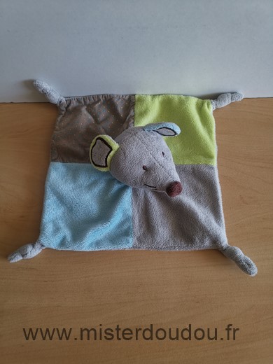 Carré blanc Souris Gris bleu vert - Très bon état