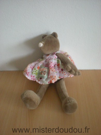 Moulin roty Souris Marron robe motifs points, - Très bon état