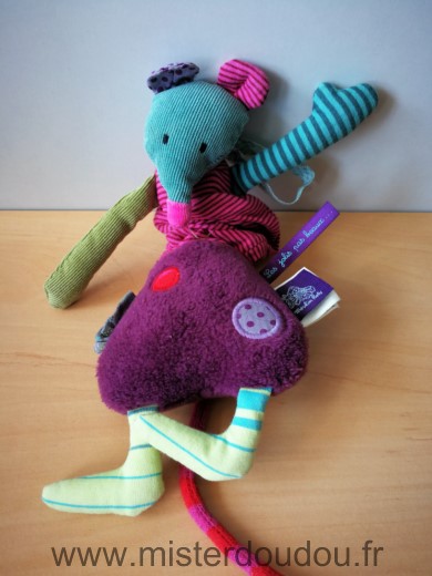 Moulin roty Souris Violet vert vibreur - Très bon état