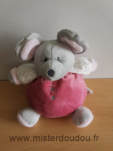 Obaibi okaidi Souris Rose gris blanc coeur - Très bon état
