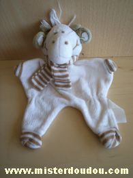 Marque Inconnue Vache Ecru écharpe rayée marron blanc - Bon état