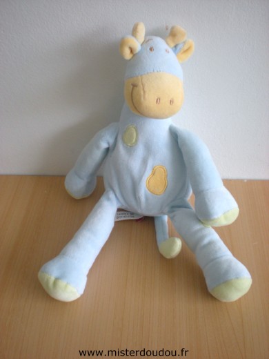 Tex Vache Bleu taches jaunes foulard vert - Très bon état