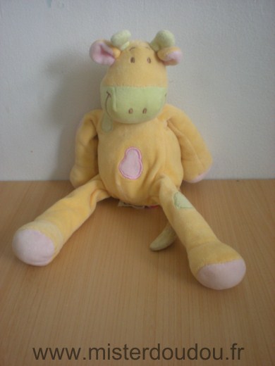 Tex Vache Jaune foulard vert taches roses vertes - Très bon état